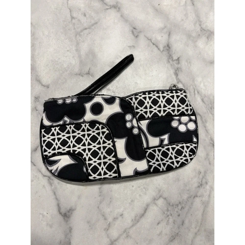 Vera Bradley Night & Day Clutch Wristlet Wallet Black White Pattern Retired